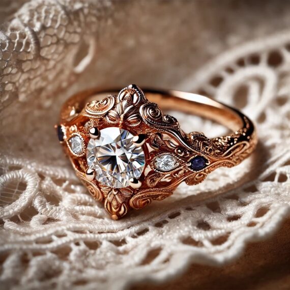 Rose Gold Engagement Ring Edwardian