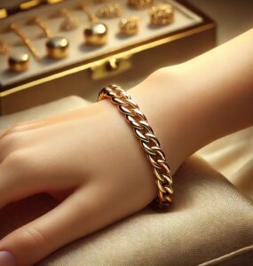 permanent jewelry, crafted with gold.